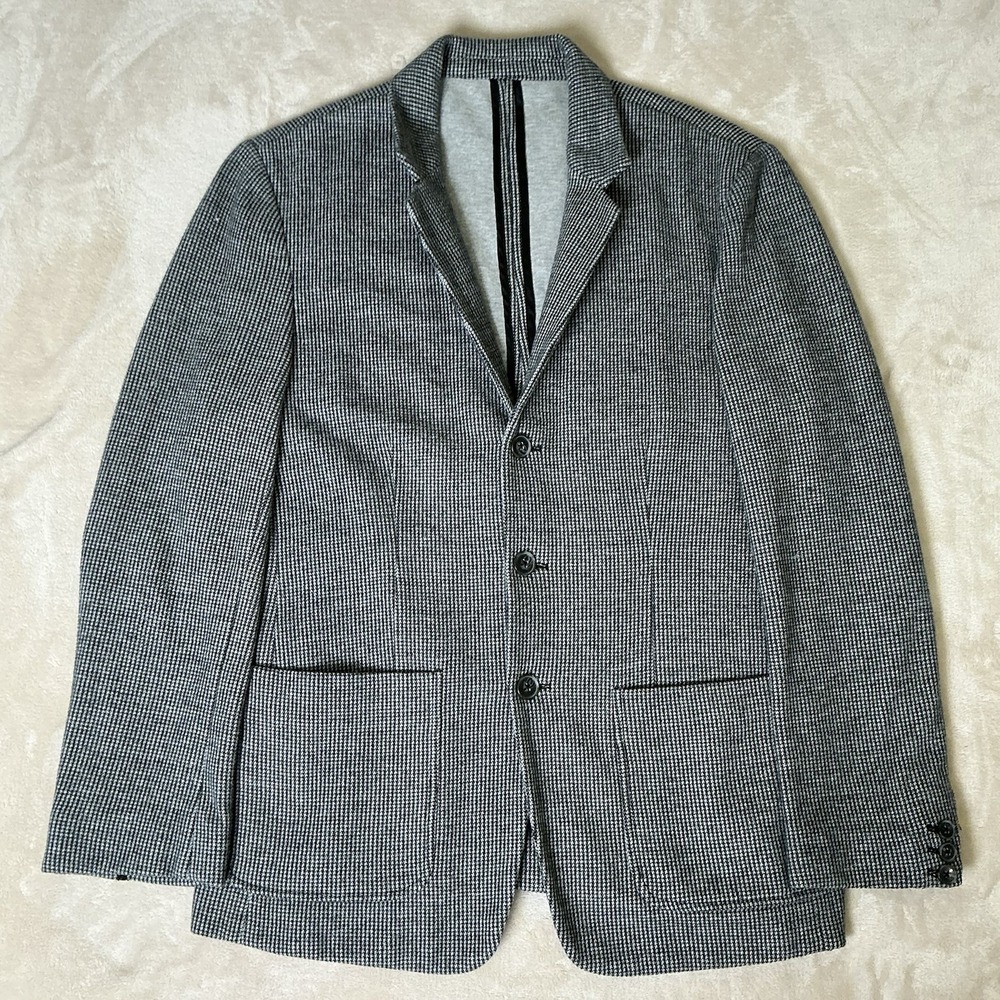 Krammer & Stoudt Luxe Sport Knit Blazer Jacket‎ Mens Size S Navy Blue Jacquard